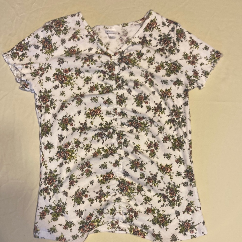 Floral white shirt